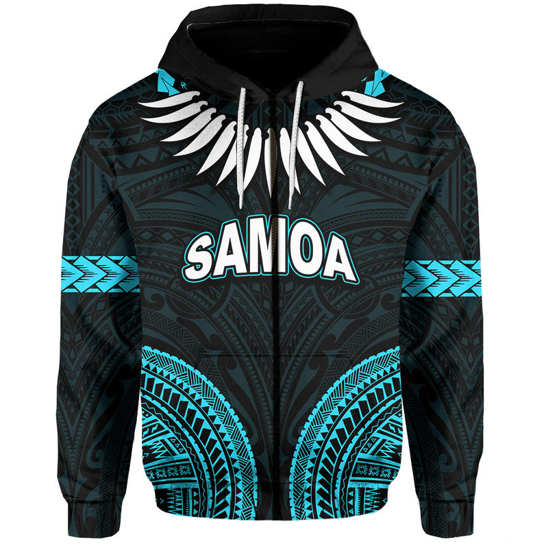 Custom Personalised Samoa Ula Nifo Tribal Hoodie Blue Style LT6 - Wonder Print Shop