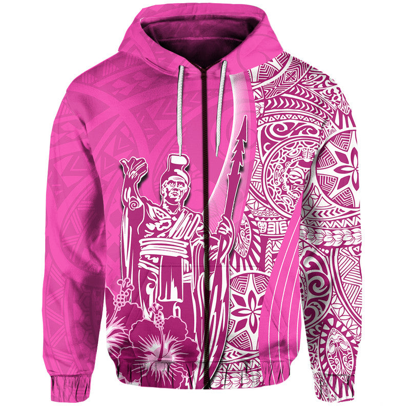 Hawaiian King Kamehameha Hoodie Vibe Pink Style LT6 - Wonder Print Shop