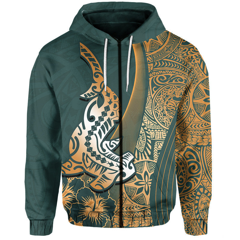 Hawaiian Shark Polynesian Hoodie Vibe Green Style LT6 - Wonder Print Shop