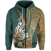 Hawaiian Shark Polynesian Hoodie Vibe Green Style LT6 - Wonder Print Shop