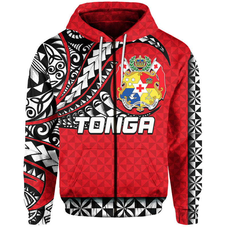 Custom Personalised Tonga Hoodie Polynesian Tattoo LT6 - Wonder Print Shop