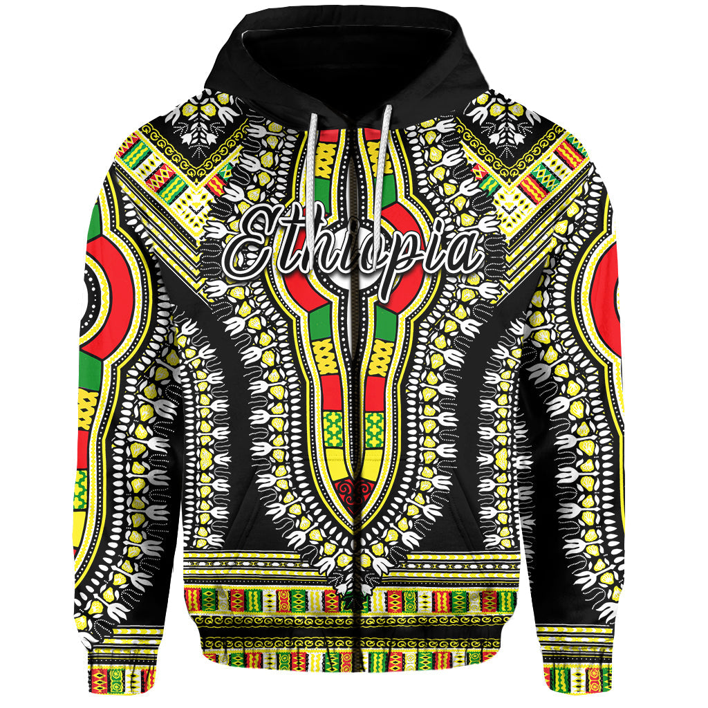 Custom Ethiopia Hoodie Dashiki Black Style LT6 - Wonder Print Shop