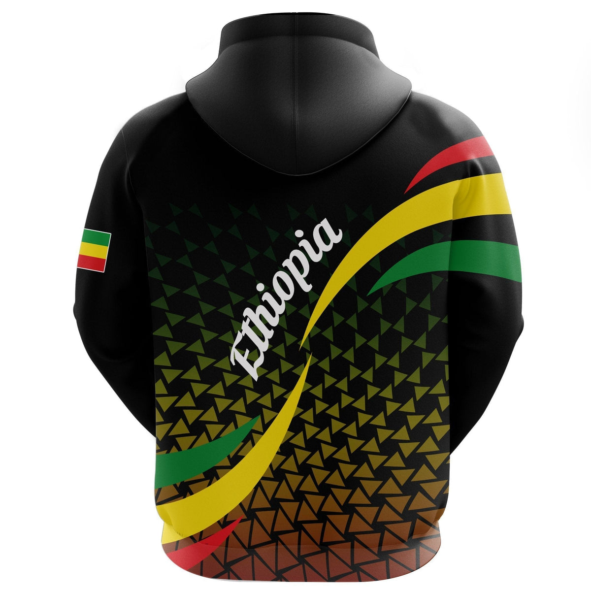 Ethiopia Hoodie, Ethiopia Rasta Lion Black - Wonder Print Shop