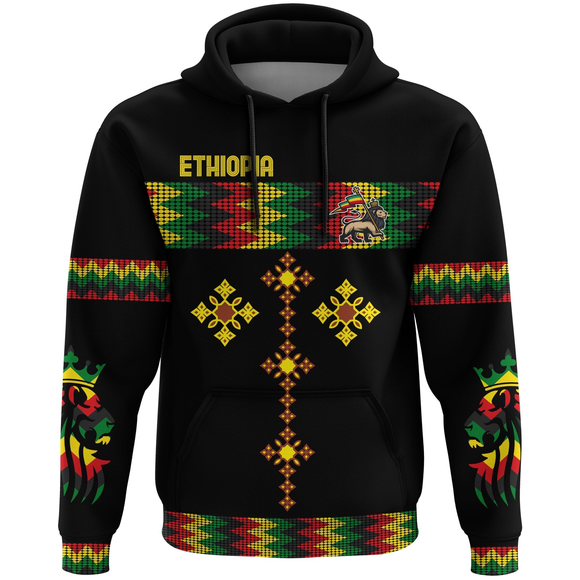 ethiopia-hoodie-rasta-round-pattern-black