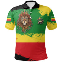 Ethiopia Polo Shirt Ethiopia Flag Brush - Wonder Print Shop