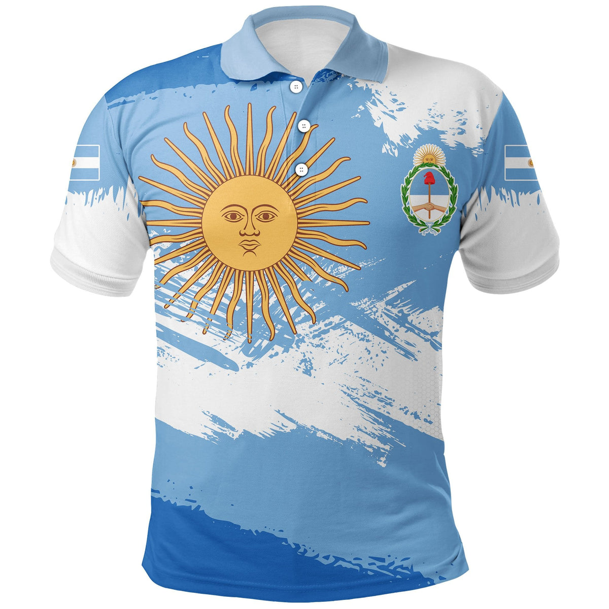 Argentina Polo Shirt Argentina Flag Brush - Wonder Print Shop