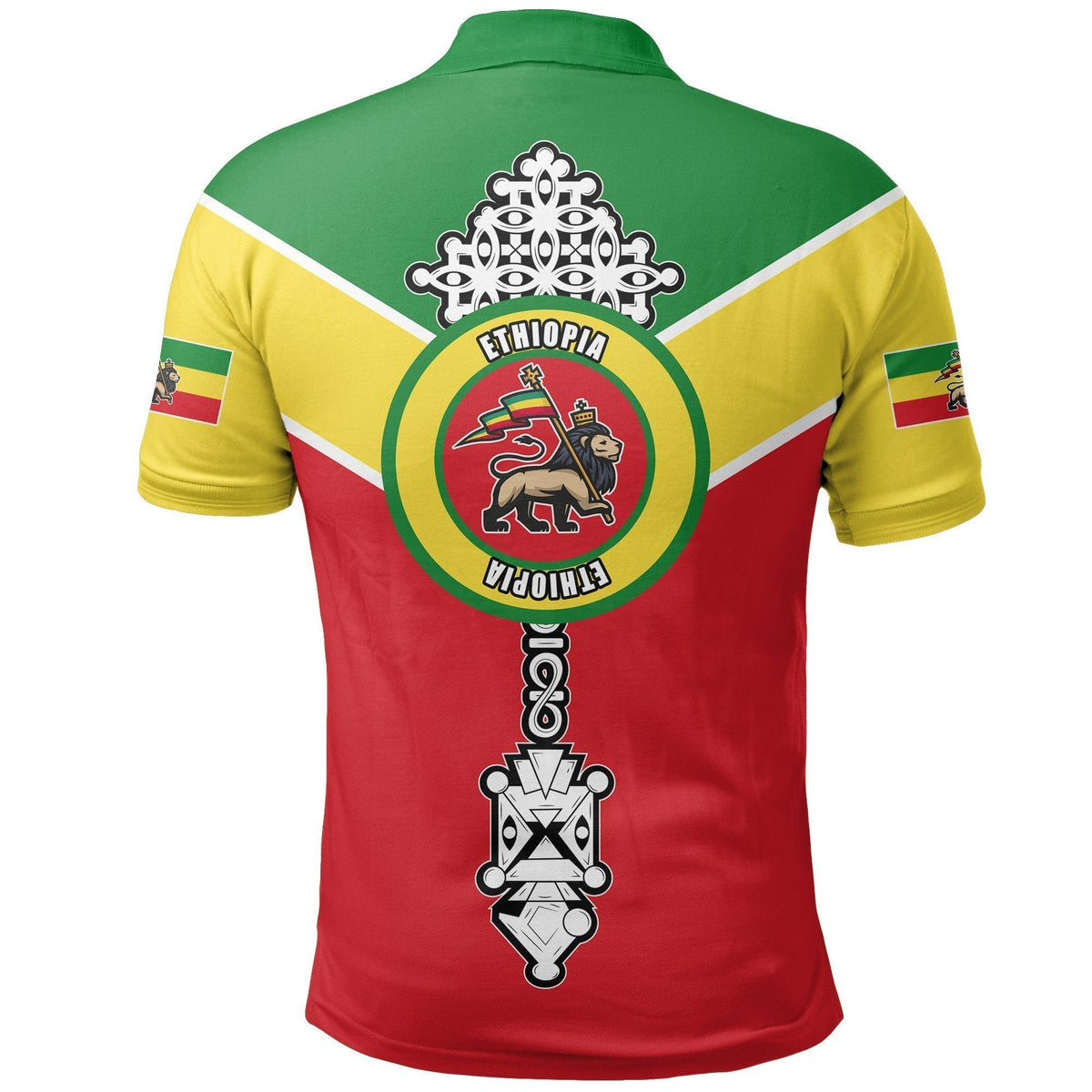 Ethiopian Polo Shirt, Ethiopia Rising Coptic Cross Lion - Wonder Print Shop