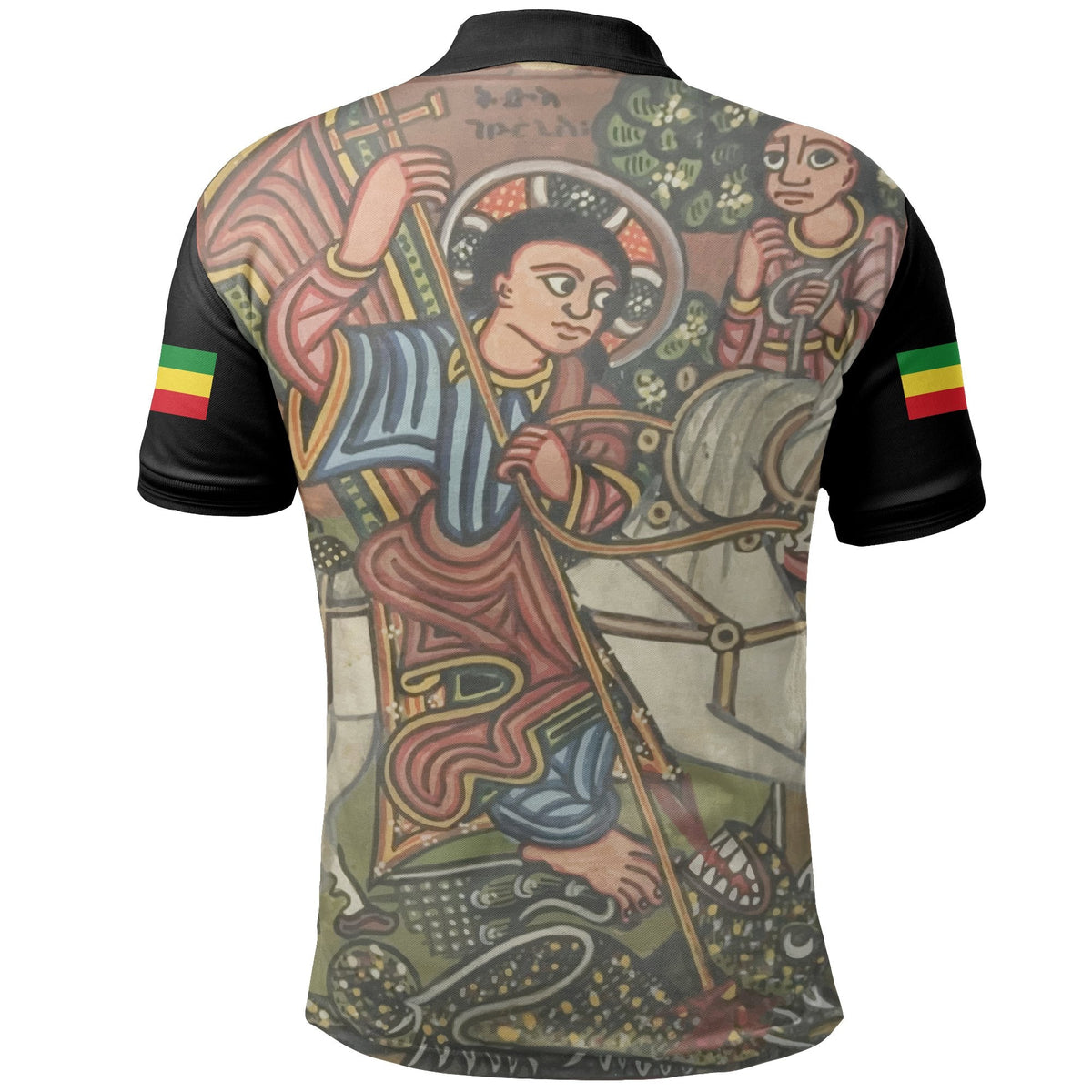 Ethiopia Polo Shirt, Ethiopian Biblical Manuscript - Wonder Print Shop