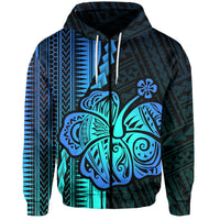 Custom Polynesian Hibiscus Zip Hoodie Hawaiian Style No.2 LT6 - Wonder Print Shop