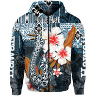 Custom Hawaii Fish Hook Zip Hoodie Blue Style LT6 - Wonder Print Shop
