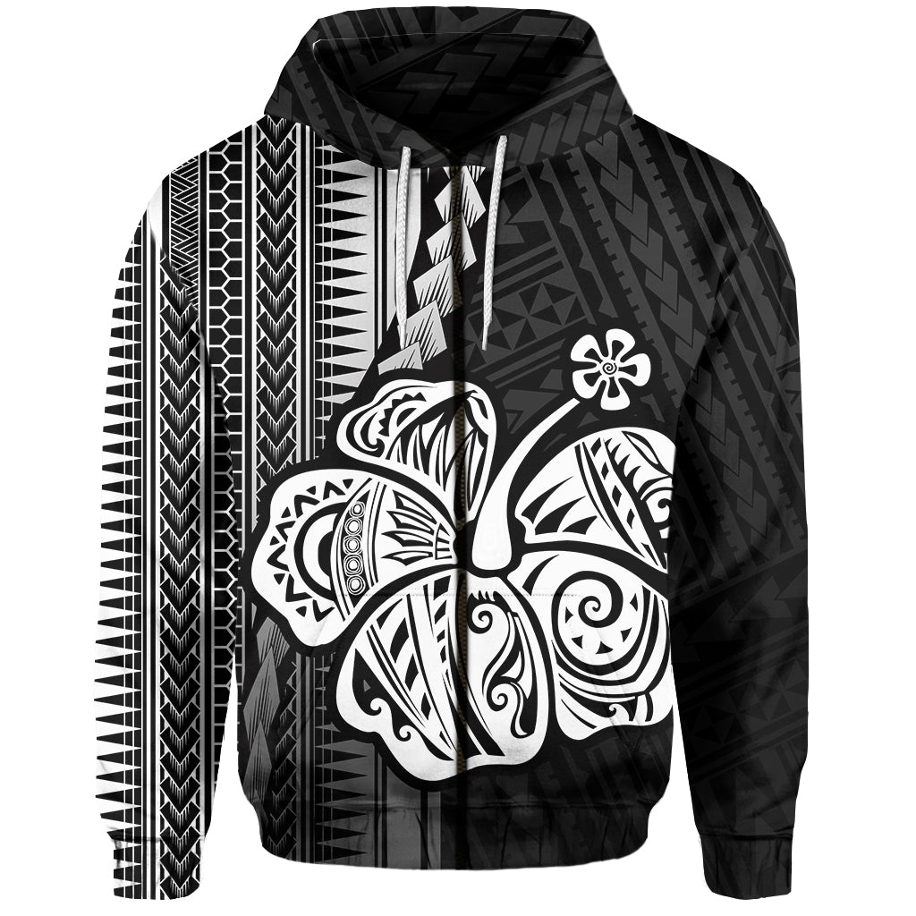 Custom Polynesian Hibiscus Zip Hoodie Hawaiian Style No.4 LT6 - Wonder Print Shop