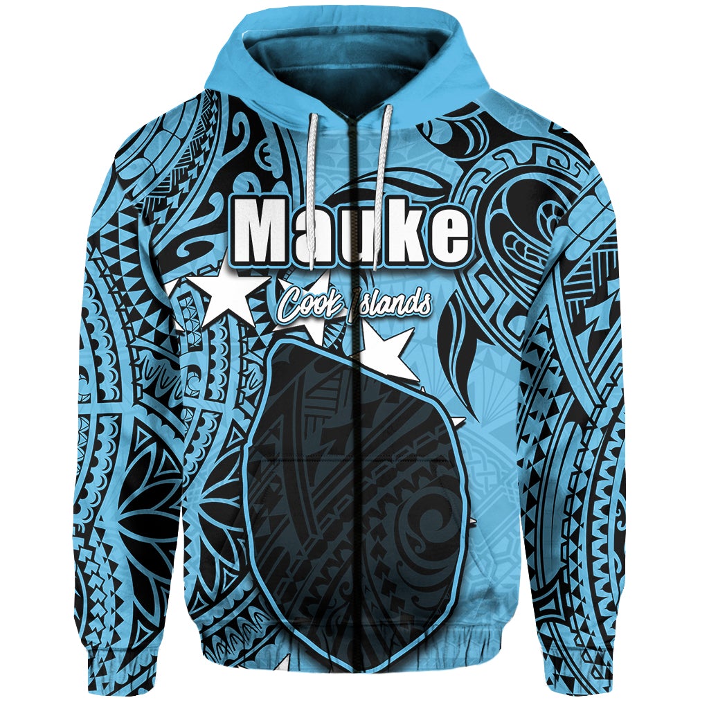 Custom Cook Islands Zip Hoodie Mauke LT6 - Wonder Print Shop