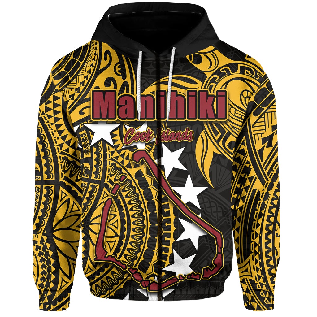 Custom Cook Islands Zip Hoodie Manihiki LT6 - Wonder Print Shop