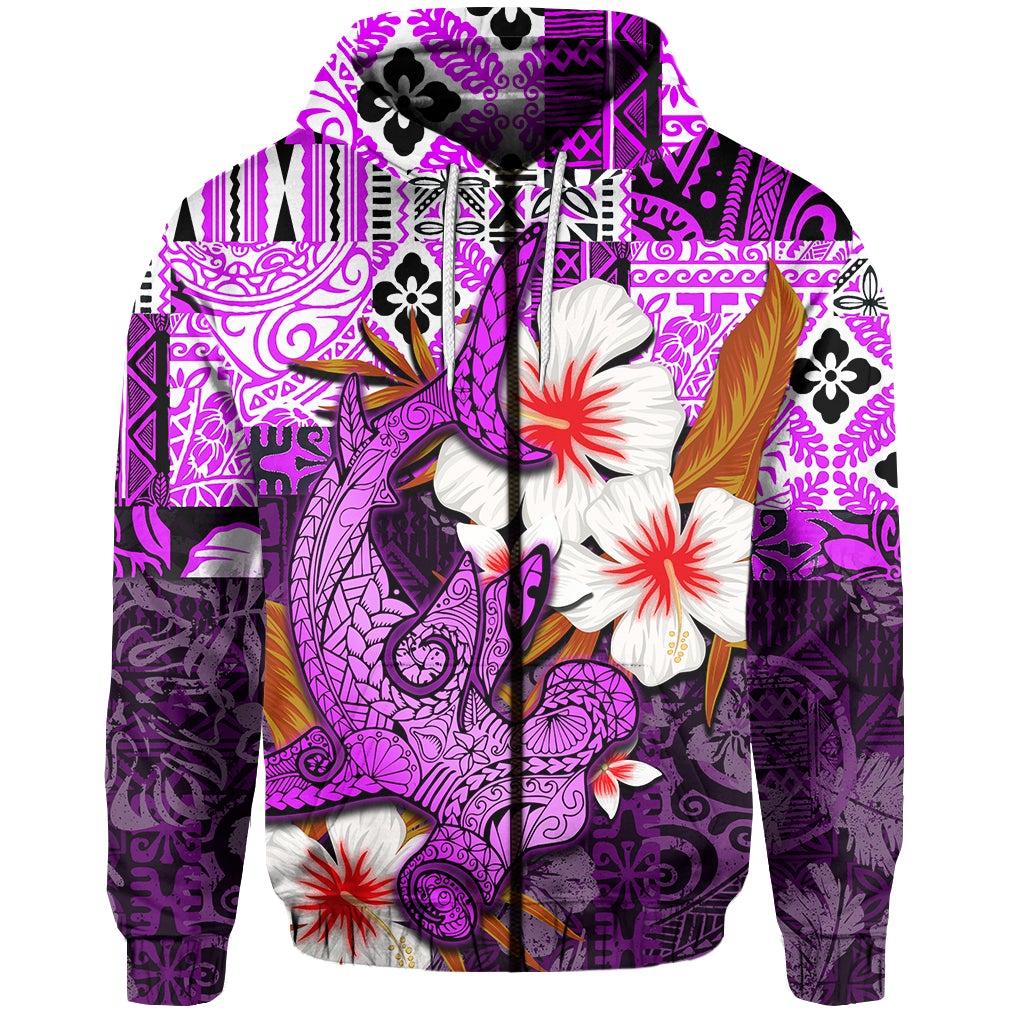 custom-personalised-hammerhead-shark-zip-hoodie-hawaii-style-purple