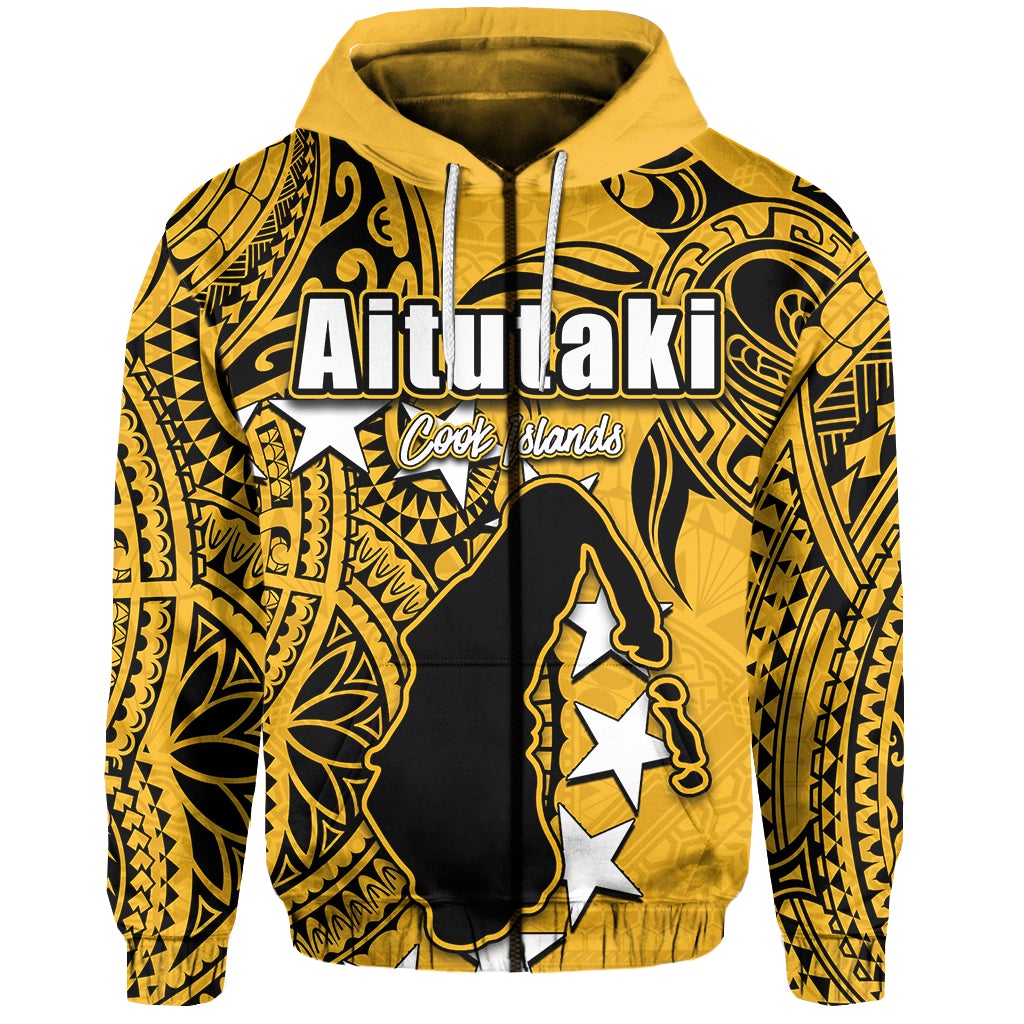 Custom Cook Islands Zip Hoodie Aitutaki LT6 - Wonder Print Shop