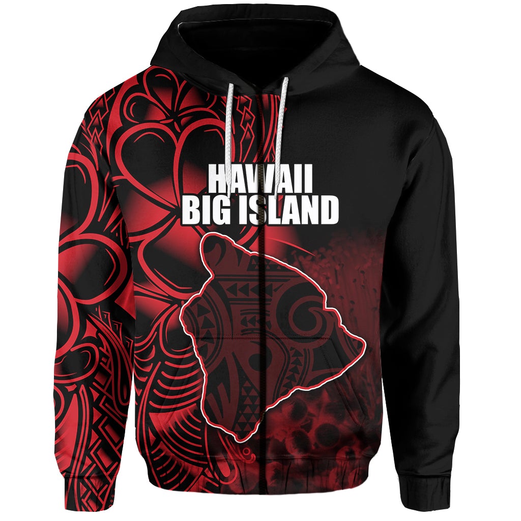 Custom Hawaiian Islands Zip Hoodie The Big Island LT6 - Wonder Print Shop