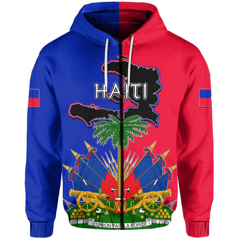 Custom Haiti Hoodie Flag Style LT6 - Wonder Print Shop