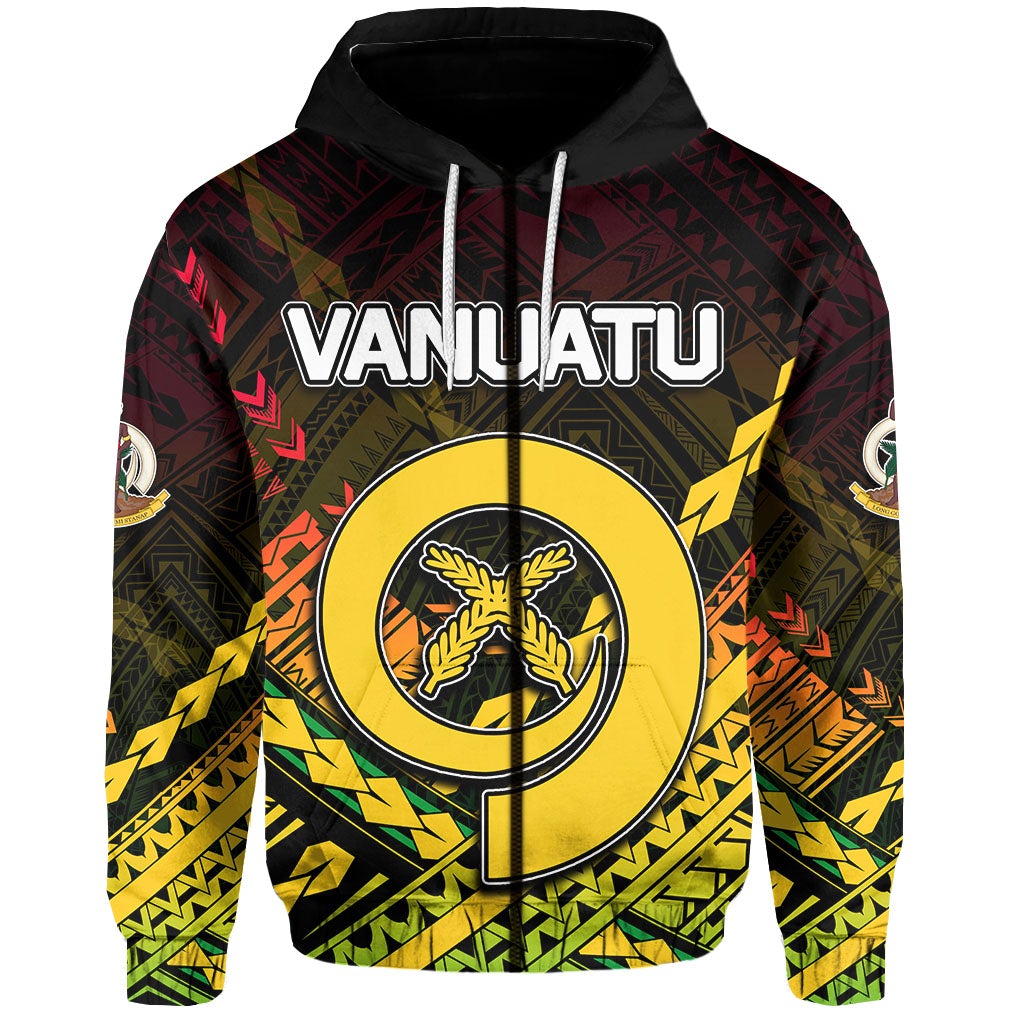 Vanuatu Zip Hoodie Independence Day Polynesian Style LT6 - Wonder Print Shop