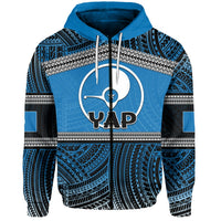 Custom Yap Zip Hoodie Polynesian Patterns LT6 - Wonder Print Shop