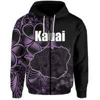 Custom Hawaiian Islands Zip Hoodie Kauai LT6 - Wonder Print Shop