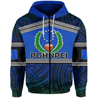Custom Pohnpei Zip Hoodie Polynesian Patterns LT6 - Wonder Print Shop