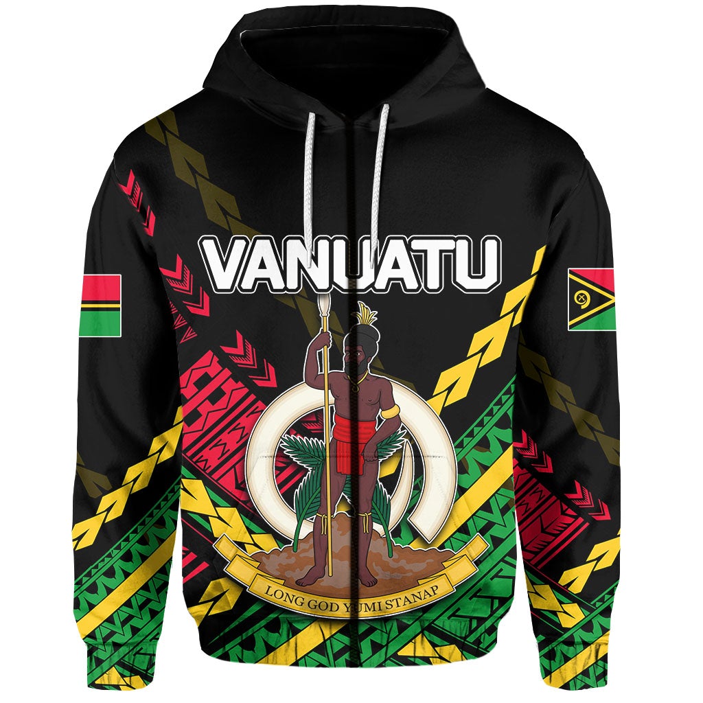 Vanuatu Zip Hoodie Independence Day Polynesian Style No.2 LT6 - Wonder Print Shop