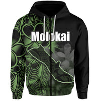 Custom Hawaiian Islands Zip Hoodie Molokai LT6 - Wonder Print Shop
