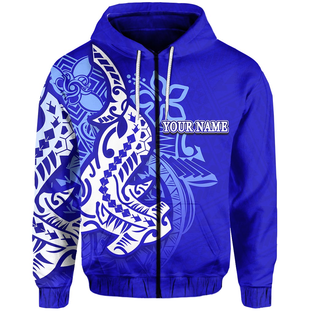 Custom KALAPU NUKULEKA Zip Hoodie Polynesian Hammerhead Shark LT6 - Wonder Print Shop
