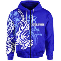 Custom KALAPU NUKULEKA Zip Hoodie Polynesian Hammerhead Shark LT6 - Wonder Print Shop
