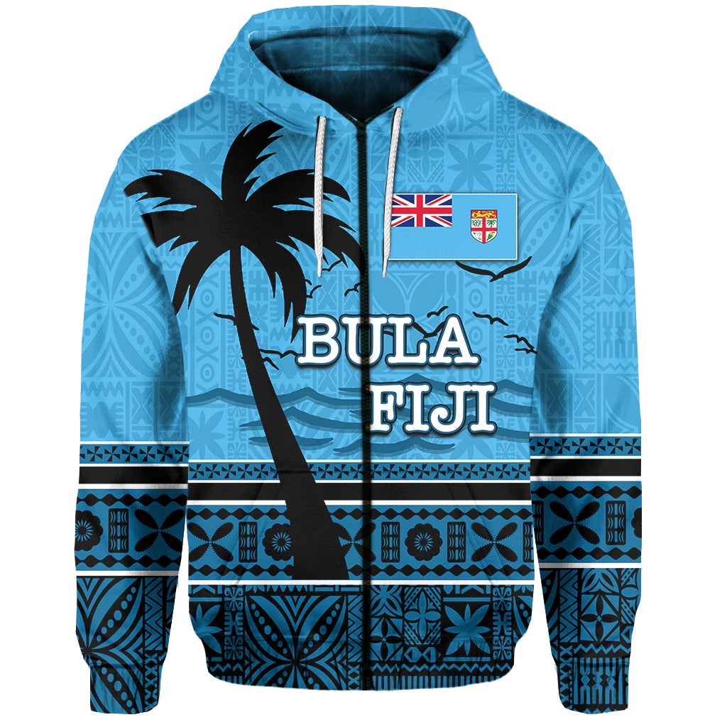 Custom Bula Fiji Zip Hoodie Tapa LT6 - Wonder Print Shop