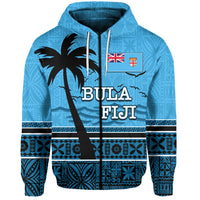 Custom Bula Fiji Zip Hoodie Tapa LT6 - Wonder Print Shop
