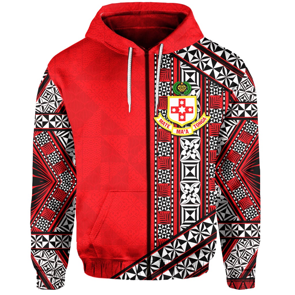 Custom Kolisi Tonga Zip Hoodie Tonga Patterns Style LT6 - Wonder Print Shop