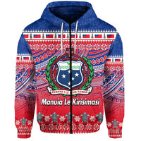 Samoa Christmas Manuia Le Kirisimasi Zip Hoodie LT6 - Wonder Print Shop