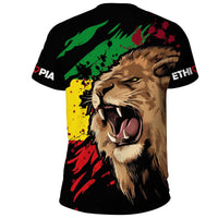 Ethiopia T Shirt, Ethiopia Rasta Lion Judah Flag - Wonder Print Shop