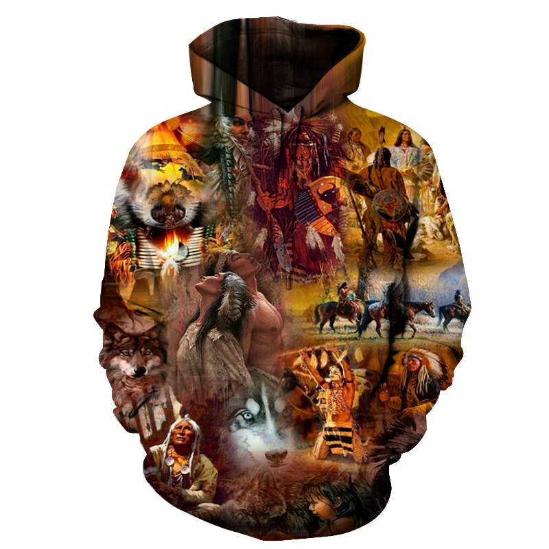 The Chieft Horses Native American All Over Hoodie LT10 - Wonder Print Shop