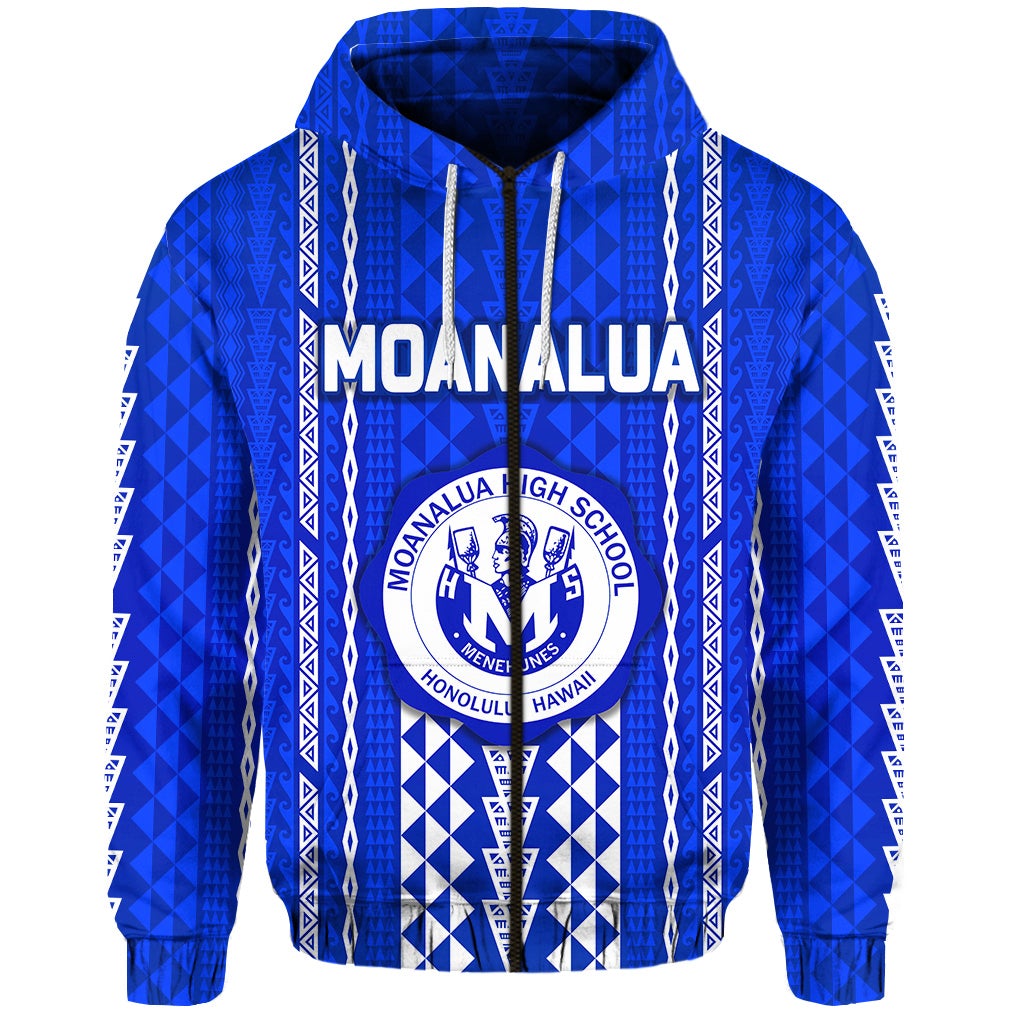 Custom Hawaii Moanalua High School Zip Hoodie Simple Style LT8 - Wonder Print Shop