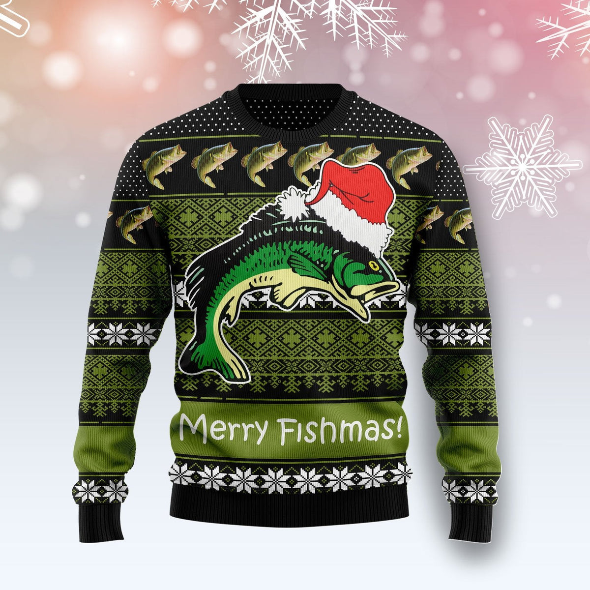 Fishing Merry Fishmas Ugly Christmas Sweater - Wonder Print Shop
