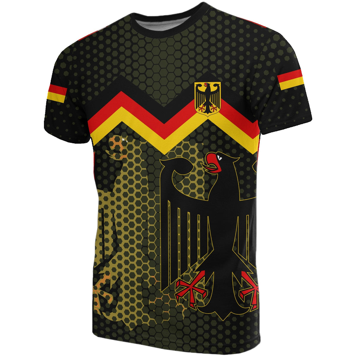 Germany Coat Of Arms T Shirt Black 02 - Wonder Print Shop