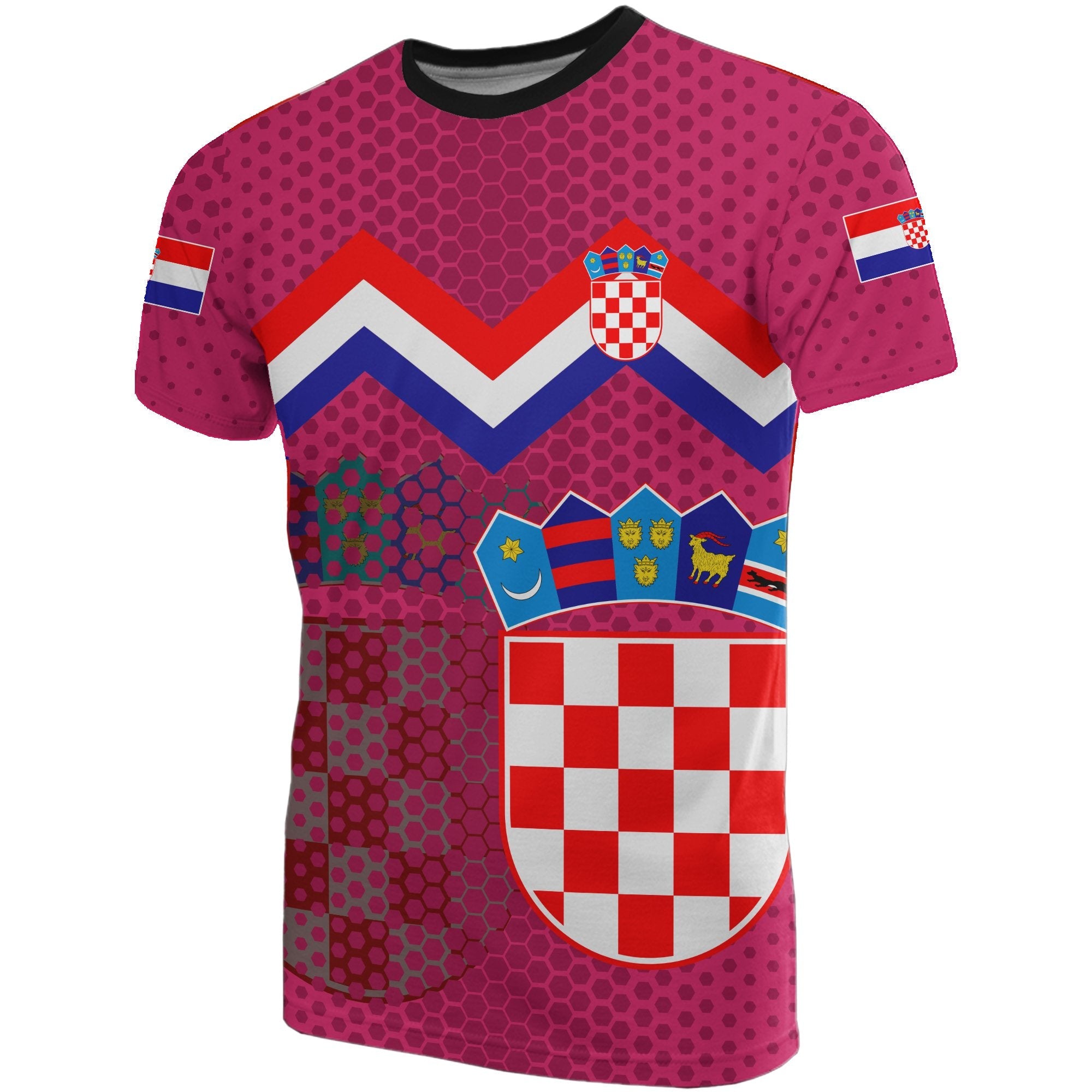 hrvatska-croatia-coat-of-arms-t-shirt-pink