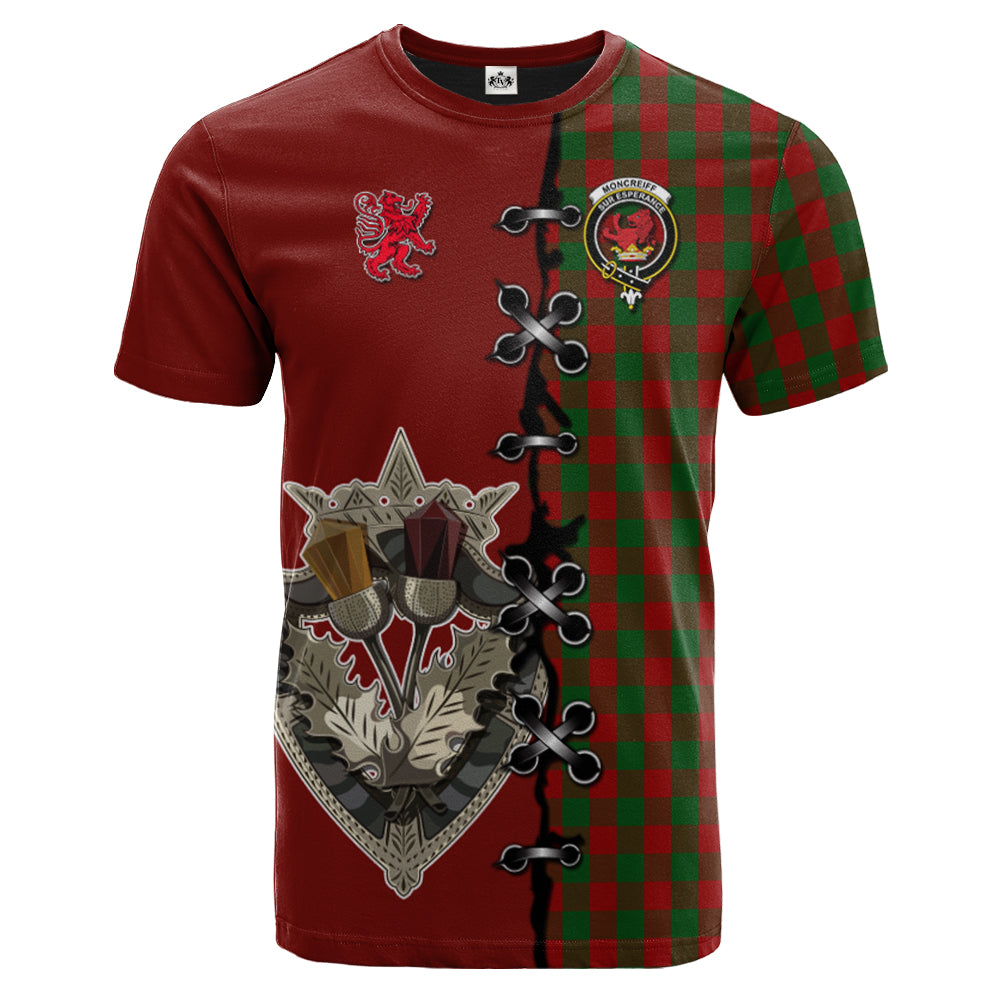 scottish-moncrieff-clan-crest-tartan-lion-rampant-and-celtic-thistle-t-shirt