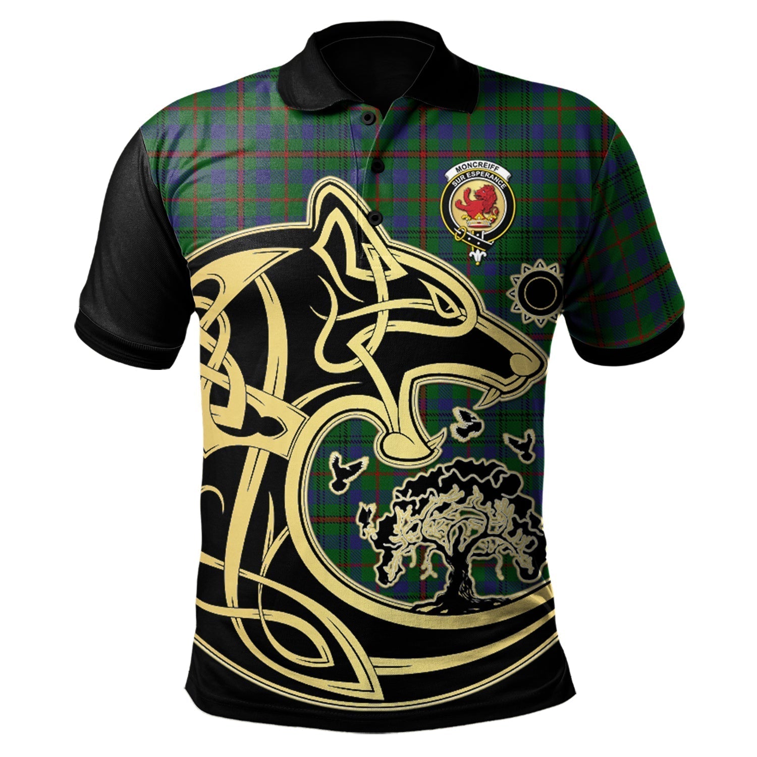 scottish-moncrieff-of-atholl-clan-crest-tartan-celtic-wolf-style-polo-shirt