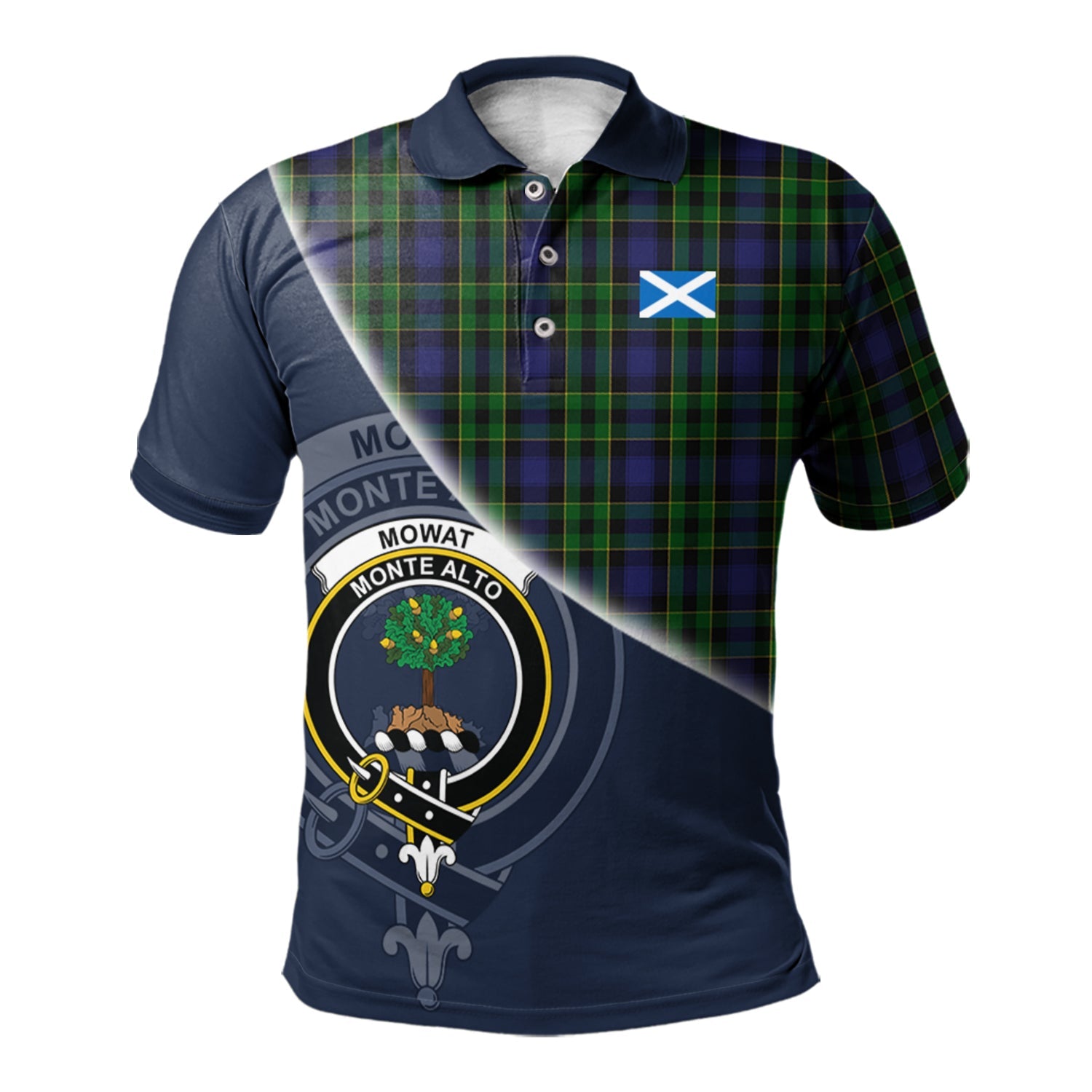 scottish-mowat-clan-crest-tartan-scotland-flag-half-style-polo-shirt