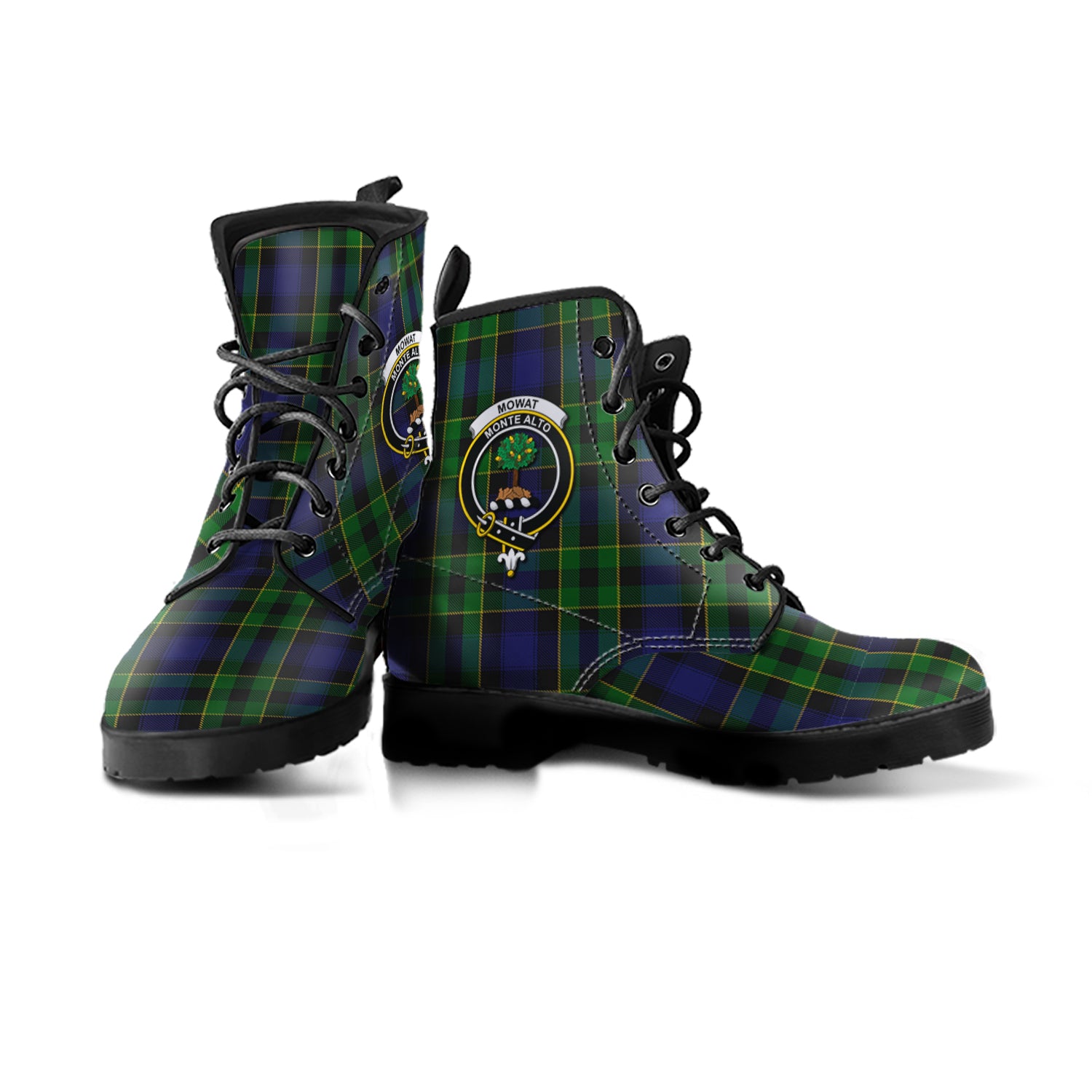 scottish-mowat-clan-crest-tartan-leather-boots