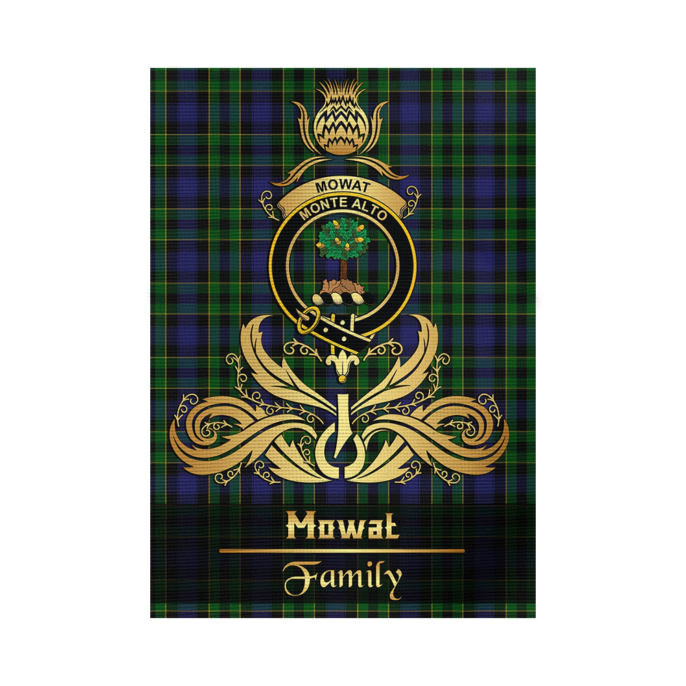 scottish-mowat-clan-crest-family-golden-thistle-tree-tartan-garden-flag