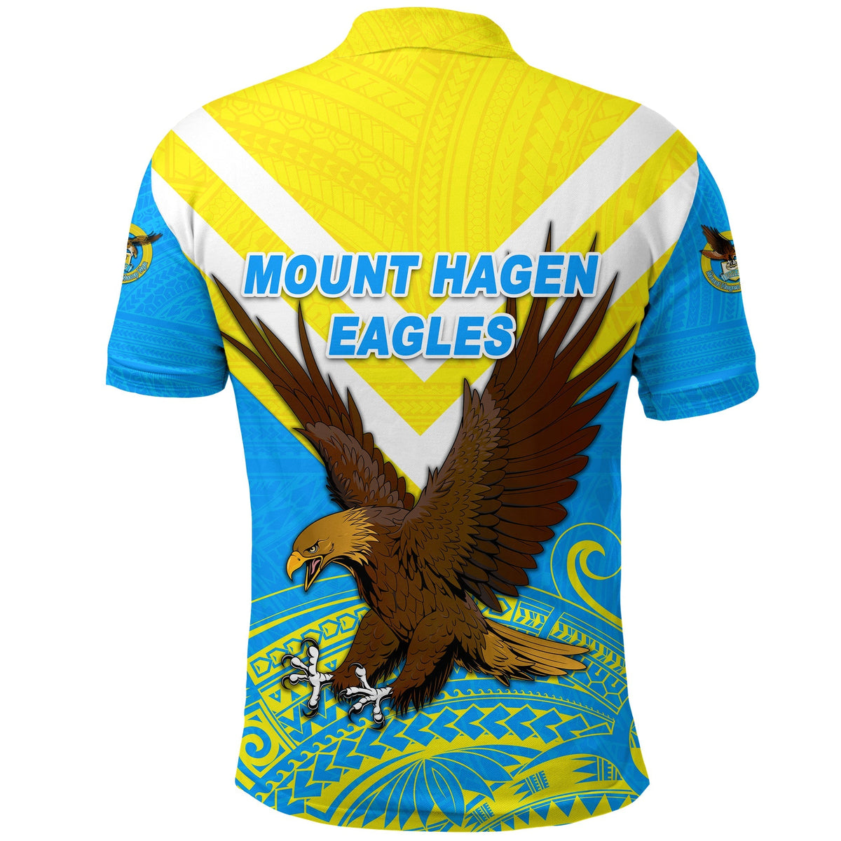 Papua New Guinea Mount Hagen Eagles Polo Shirt Wamp Nga Rugby Blue LT8 - Wonder Print Shop