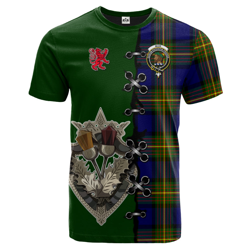 scottish-muir-clan-crest-tartan-lion-rampant-and-celtic-thistle-t-shirt