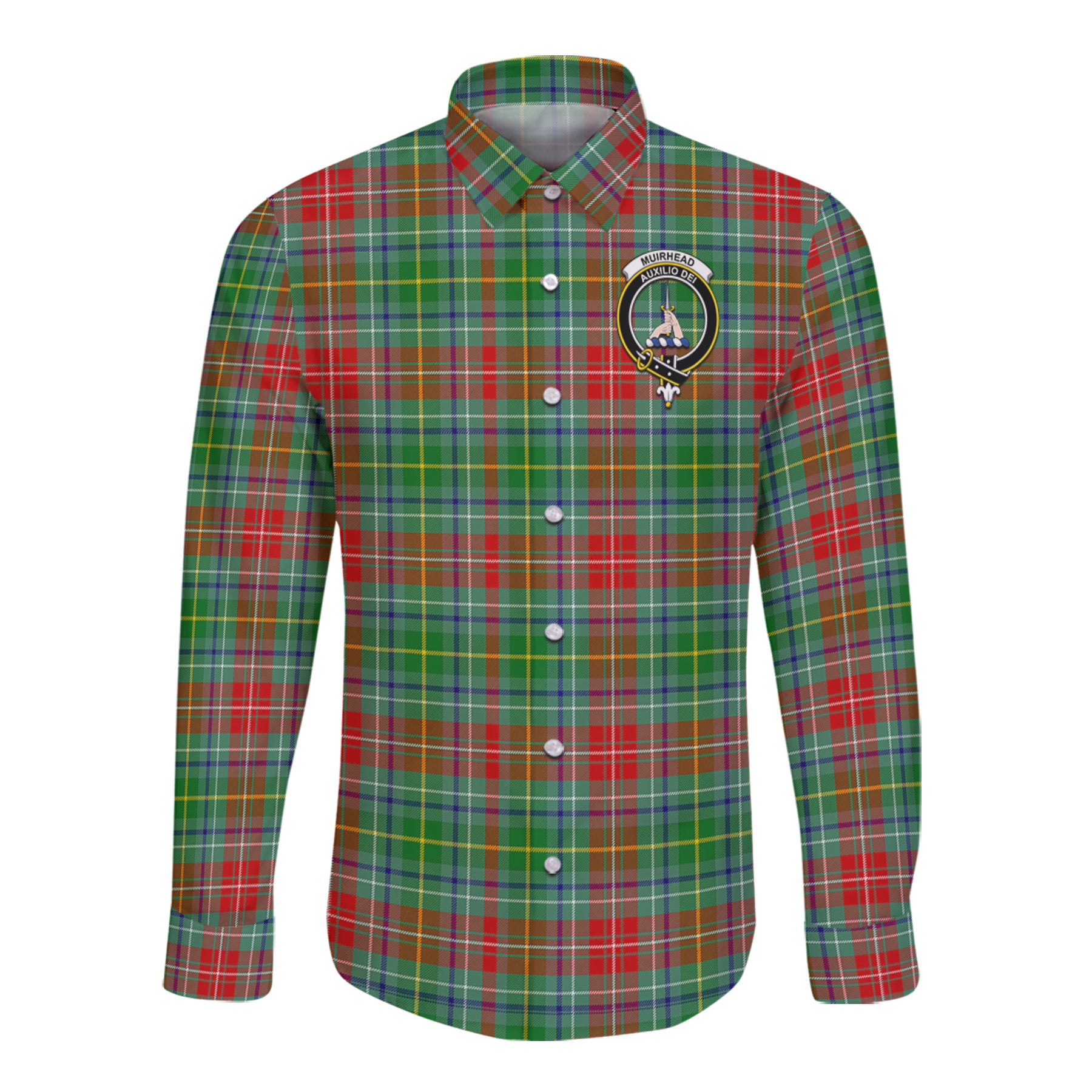 Muirhead Tartan Long Sleeve Button Up Shirt with Scottish Family Crest K23