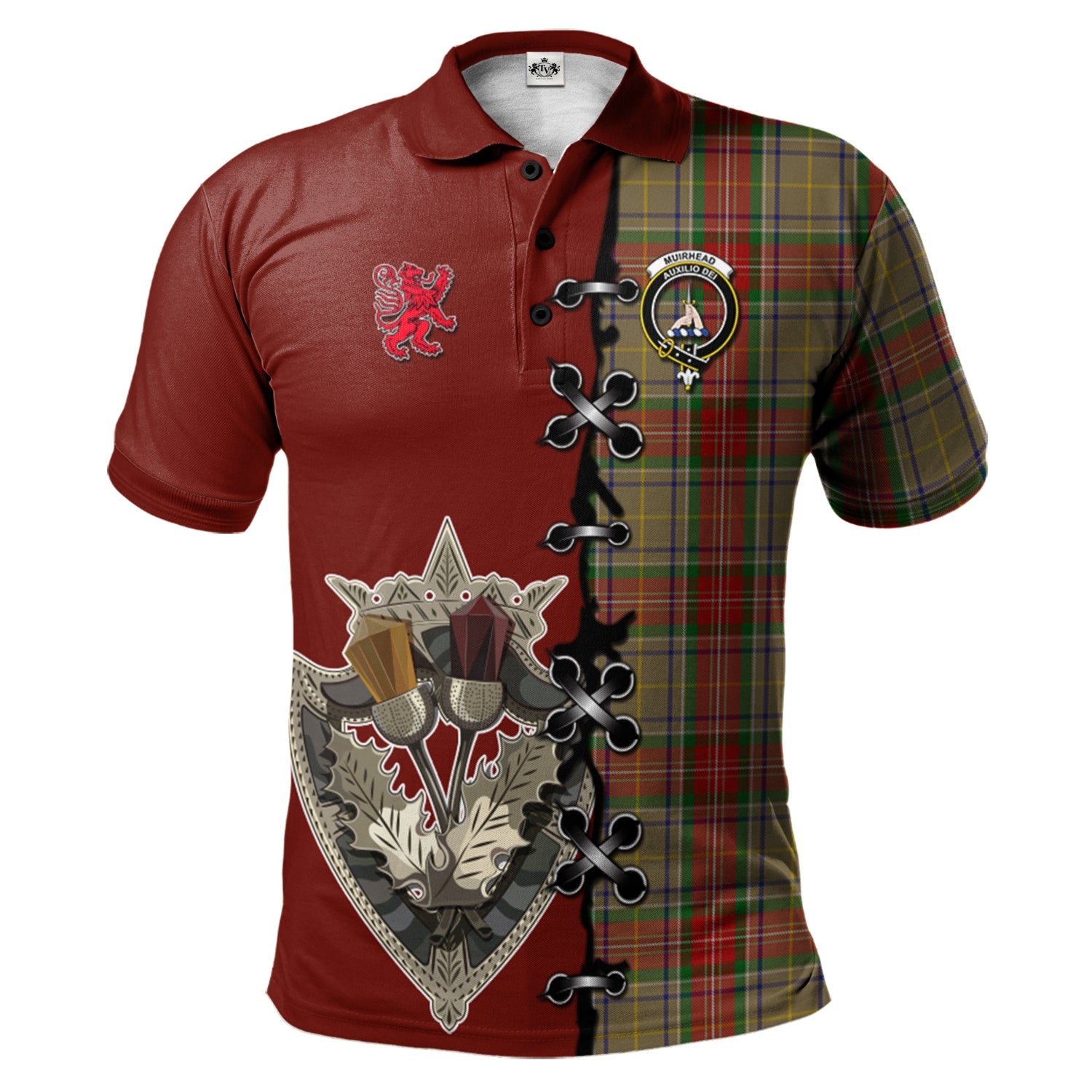 scottish-muirhead-old-clan-crest-tartan-lion-rampant-and-celtic-thistle-polo-shirt