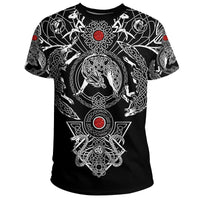 Viking T Shirt, Tattoo All Over Print Black RLT12 - Wonder Print Shop