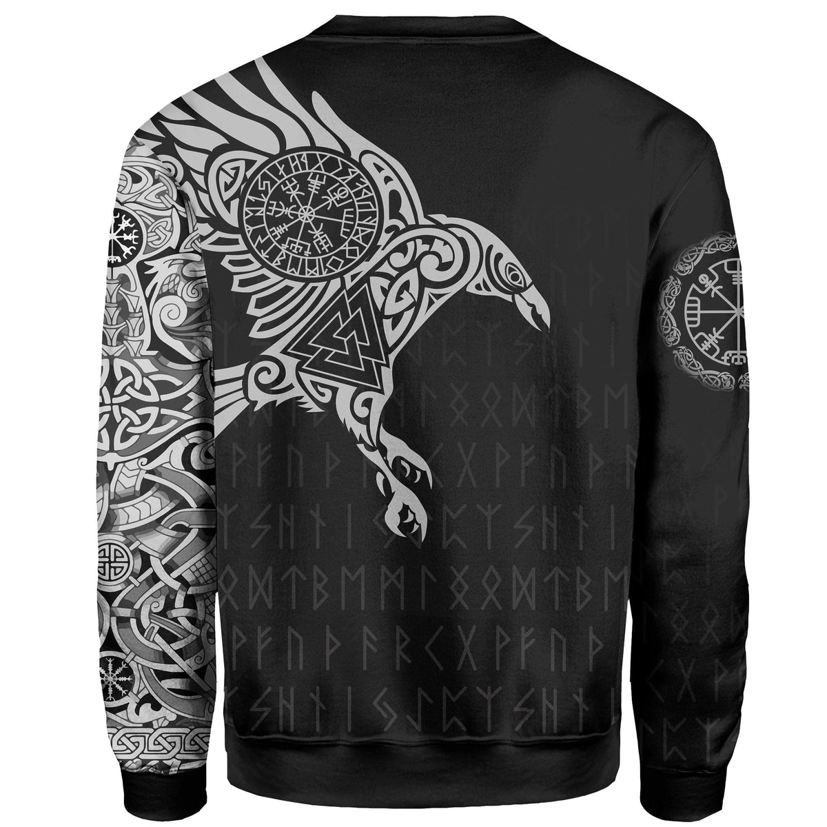 Viking Sweatshirt Custom Personalised The Raven Of Odin Tattoo RLT12 - Wonder Print Shop